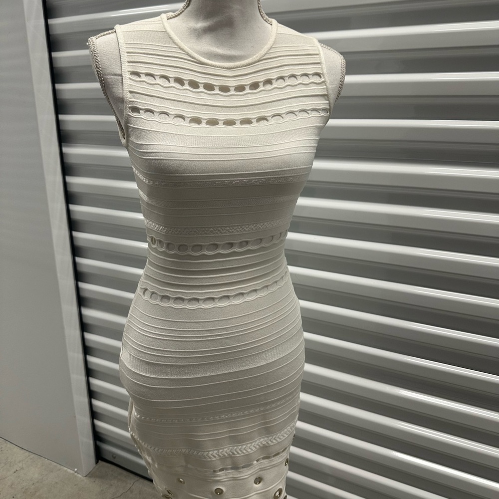 Roberto Cavalli White Bodycon Midi Dress